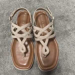 Kelly & Katie Beige Strappy Sandals